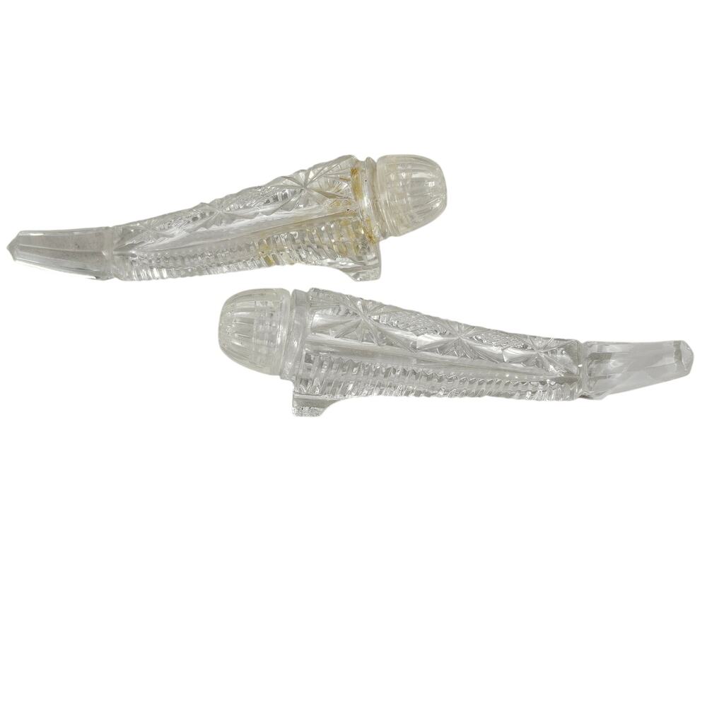 VTG cut glass cornucopia salt and pepper shakers 4.25 long